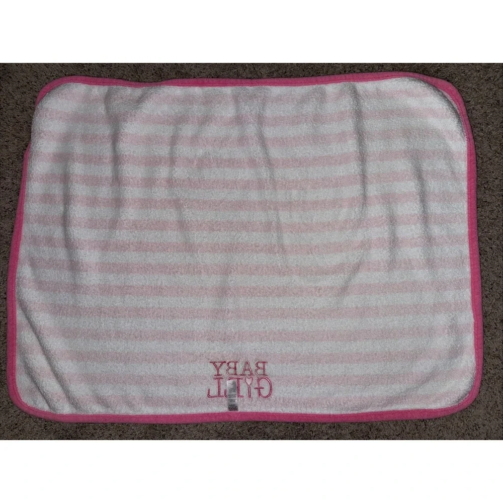 Carters Just One You Baby Girl‎ Baby Blanket Pink White Stripes Heart 30